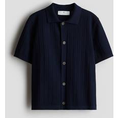 H&M Textured-Knit Shirt - Blue