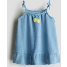 H&M Baby Blue Print-Detail Denim Dress - Blue