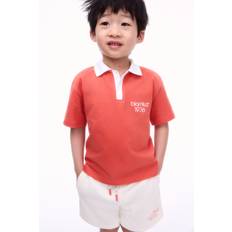 Orange Polo Shirts H&M Embroidery Motif Polo Shirt - Orange