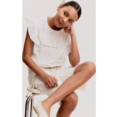 Recycled Materials Blouses & Tunics Children's Clothing H&M Flounce Trimmed Cotton Blouse - White