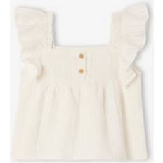 Cotton Blouses & Tunics Vertbaudet Blouse With Ruffles On Shoulders - Ecru