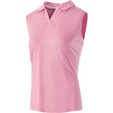 Golf - Women Tops Island Green Womens Golf Sleeveless Polo Shirt - Pink/White