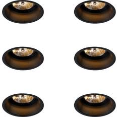 QAZQA Sæt Med 6 Moderne Indbygningsspots Sort AR70 Spotlight