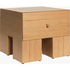 Ferm LIVING Sengebord ferm LIVING Kuben Bedside Table 1x1 Natural Oak Veneer Sengebord