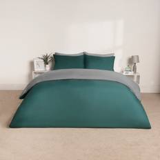 OHS Brentfords Reversible Set Teal Grey Duvet Cover Green, Grey (135x200cm)