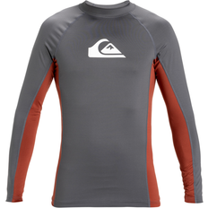 Water Sport Clothes Quiksilver Mens Rash Vest Everyday Grey UPF50+ Surf Long Sleeved Guard Top S25
