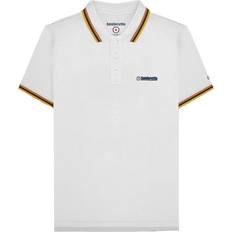 Gold - Men Polo Shirts Lambretta Mens SS25 Triple Tipped Big & Tall Polo Shirt - White/Tobacco/Navy/Gold