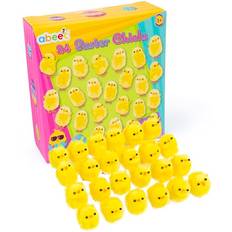 Yellow Easter Decorations abeec 24 Pack Yellow Fluffy Chicks for Kids Easter Decoration