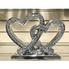 Crushed Diamond Double Heart Square Base