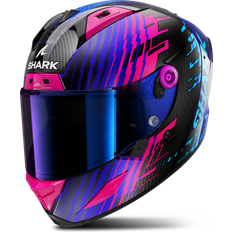 Shark Motorcycle Helmets Shark Aeron Graphic Motorcycle Helmet - Edgy Carbon Blue Purple
