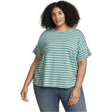 Eddie Bauer Favorite Stripe Drop Shoulder Short-Sleeved T-Shirt - Blue