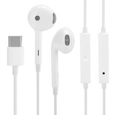 Andoer Type C Wired Half In Ear HD Headphone White for OPPO Reno R17Pro Find X