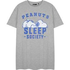 Grey Nightgowns Peanuts Womens Sleep Society Snoopy Short-Sleeved Nightdress - Grey