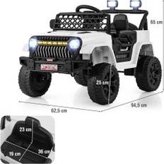 Northix Barnlastbil Med 12 V Batteri Laddningsbar Elbil Med Fjärrkontroll Vit