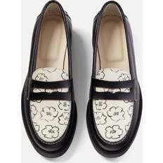 Duke + Dexter Women's Wilde Black Sketch Floral Penny Loafer Black