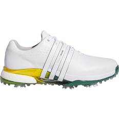 Yellow Golf Shoes adidas Tour360 24 Spiked Waterproof Shoes - White/Collegiate Green/Yellow