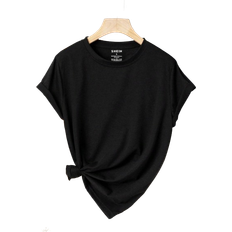 Shein Solid Color Round Neck Short Sleeve TShirt Suitable For Summer Casual Wear