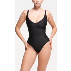 SKIMS Core Sculpt Plunge Thong Bodysuit - Black