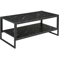 Homcom Soffbord Homcom I Modern Stil Med 2 Hyllor 106 x 50 x 47 cm Svart Soffbord