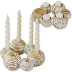 Kate Aspen Centerpiece 2-in-1 6 Gold Ball Set Candle Holder
