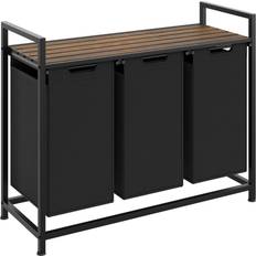 tectake Dual Laundry Basket 2 Pull Out Compartments