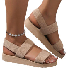 Shein Womens Minimalist Double Strap Slingback Wedge Sandals Black Flat Sandals For Summer Beach Vacation Fashionable MidHeel Comfortable Shoes Suitable For