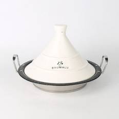 Taginer Baumalu Tajine Inox Avec Couvercle Céramique Blanc 30 cm