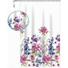 Tende da Doccia Tenda Per Doccia Bagno Stampa Garden Fiori Floreale 240 x 200 cm Con 12 Ganci 87570