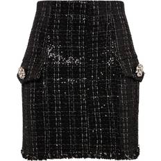 Balmain Kläder Balmain Glittered Tweed Mini Skirt
