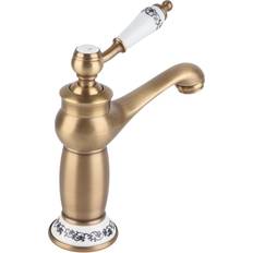 Tvättställsblandare retro Garosa Store Retro Keramisk Mässing Tvättställsblandare Blå Och Vit Antique Copper