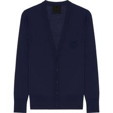 Silk Cardigans Givenchy Embroidered 4G V-Neck Cardigan - Blue