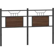 Beds & Mattresses Astoria Grand Brown Oak 183 cm Engineered Wood And Steel 91.5cm H x 157cm W x 3cm D Headboard