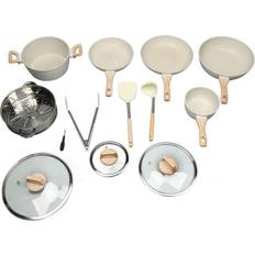 Konnwei Pots And Pans Nonstick Granite Induction Set mit Klappe