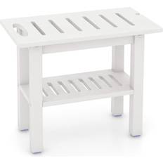 Costway Waterproof HDPE Shower Bench 55 x 30 x 45 cm