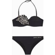 Emporio Armani Dame Badetøj Emporio Armani ASV Padded Bandeau Bikini Recycled Lycra - Black