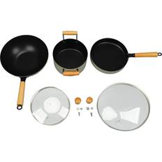 Cookware Konnwei White Maifan Stone Multifunctional High Temperature Resistant with Lids Flat Bottom L Cookware Set