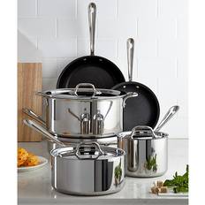All-Clad Stainless Steel Nonstick 10-Piece Cookware Set with lid