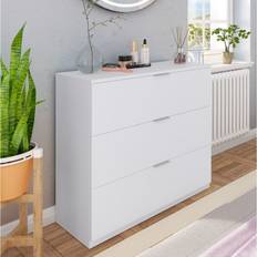 Cómodas Dmora Low Cost 3 Cajones Blanco 80 x 77 x 38 cm Cómoda
