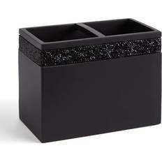 Dunelm Sparkle Black Square Double Toothbrush Holder