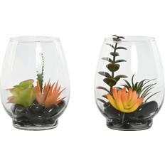 Konstgjorda växter Home ESPRIT Set om 2 Dekorativa PVC-Kristallväxter 10 x 10 x 15 cm Konstgjord växt