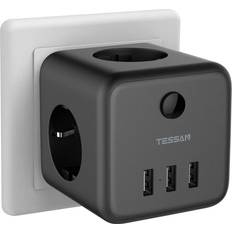 Tessan Ladron Enchufes 6 en 1 Cubo Multiple Pared