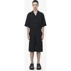 Patterned Wide Leg Shorts - Black