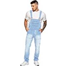Enzo Herr EZD390 VEN Denim Dungarees Overalls - Bleach