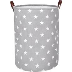 LimbO Freestanding Laundry Basket With Lid Foldable Grey Star L
