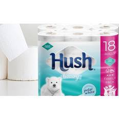 Cleaning Equipment & Cleaning Agents Hush Three-Ply White Toilet Tissue Paper 72 Rolls