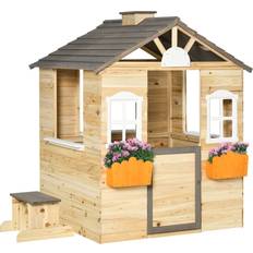 Playhouse on sale OutSunny Kids Wooden Playhouse 3.4 x 3ft