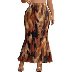 Shein Plus Size Tie-Dye Print Skirt - Fashionable