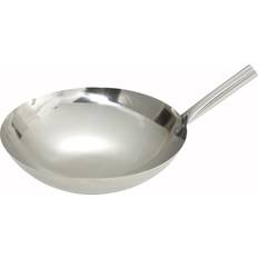 Winco Wok En Acier Inoxydable Avec Poignée Rivet?e 16 Pouces
