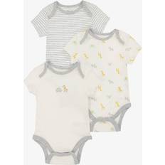 Little Me Ivory Cotton Safari Animals Bodyvests - Ivory