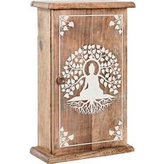 White Storage Cabinets Home ESPRIT Key Cupboard White Natural 18 x 7.5 x 28 cm Storage Cabinet